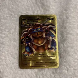 Pokemon TCG Blastoise VMAX - Gold Foil Pokemon Card Fan Art Card HP 350 - Image 1