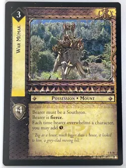 LORD OF THE RINGS TCG HELM'S DEEP RARE CARD 5R78 WAR MUMAK lp - Image 1