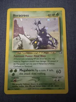 Pokemon TCG Heracross Neo Genesis Holo Card 6/111 Unlimited Rare - Image 1