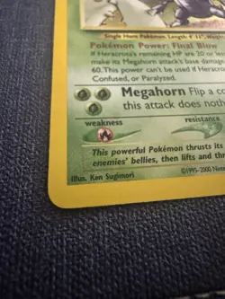 Pokemon TCG Heracross Neo Genesis Holo Card 6/111 Unlimited Rare - Image 2