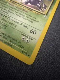 Pokemon TCG Heracross Neo Genesis Holo Card 6/111 Unlimited Rare - Image 3