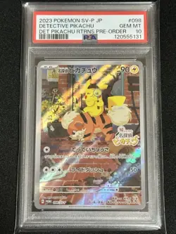 PSA10 Detective Pikachu Promo Card 098/SV-P Pokemon GEM MT Graded - Image 1