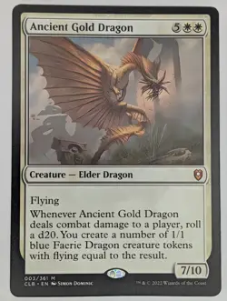(Regular) Ancient Gold Dragon (0003) Battle for Baldur's Gate Mtg NM - Image 1