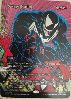 MTG Spider Man - Savage Beating 0026 - Borderless (Foil) - Image 1