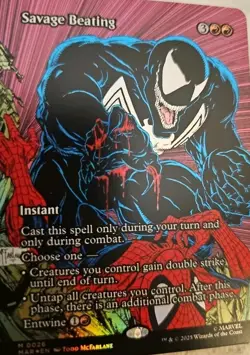 MTG Spider Man - Savage Beating 0026 - Borderless (Foil) - Image 3