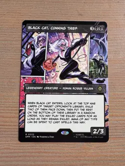 Black Cat, Cunning Thief - 222 - MTG: Marvel’s Spider-Man - Borderless - Rare - Image 1