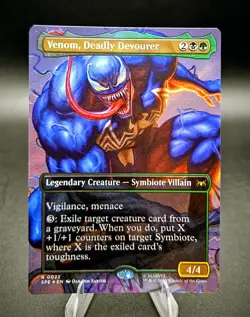 Venom, Deadly Devourer (Borderless) #22 *Foil* Spider-Man Magic MTG - Image 1