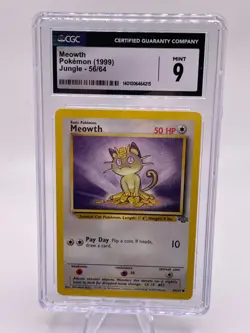1999 Pokemon Jungle Meowth 1st Edition 56/64 CGC 9 - Image 1