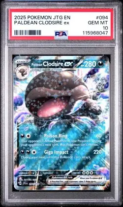 2025 Pokemon JTG EN Paldean Clodsire ex PSA 10 GEM #094 DOUBLE RARE Extended Art - Image 1