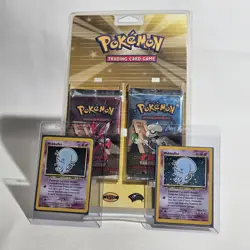 2001 Pokemon Neo Discovery Double Blister 2 Booster Packs Opened X2 Wobbuffet - Image 1