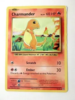 Pokemon Charmander 60HP 2016 9/108 Basic Used Condition Fire Type - Image 1