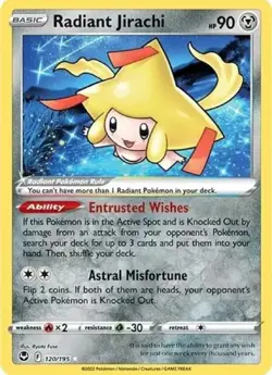 Radiant Jirachi Pokemon SWSH12: Silver Tempest #120/195 Mint/Near Mint Holo Rare - Image 1