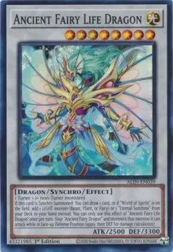 Yugioh! Ancient Fairy Life Dragon - ALIN-EN039 - Super Rare - 1st Edition Near M - Image 1