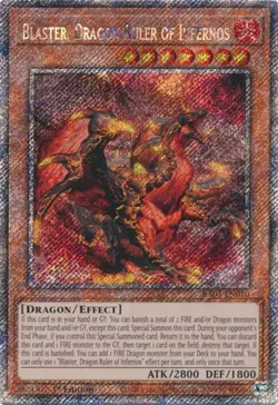 Yugioh! Blaster, Dragon Ruler of Infernos - RA03-EN010 - Platinum Secret Rare - - Image 1