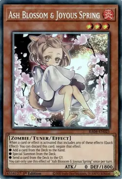 Yugioh! Ash Blossom & Joyous Spring (Alternate Art) - RA04-EN025 - Collector's R - Image 1