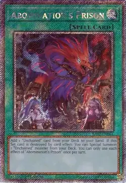 Yugioh! Abomination's Prison - RA02-EN064 - Quarter Century Secret Rare - 1st Ed - Image 1