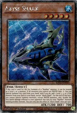 Yugioh! Abyss Shark - RA03-EN030 - Platinum Secret Rare - 1st Edition Near Mint, - Image 1