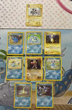 Vintage Pokemon Card Lot WOTC Holo Fire Blastoise Gyarados Vaporeon Ampharos - Image 1