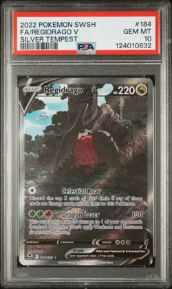 PSA 10 GEM MINT Regidrago V Alt Art 184/195 Silver Tempest Pokemon Card 2022 - Image 1