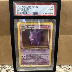Psa 9 Pokemon TCG Gengar 1st Edition Holo Fossil Card 5/62 - Image 1