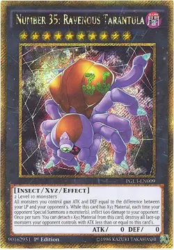 Yu-Gi-Oh Card - PGL3-EN009 - NUMBER 35: RAVENOUS TARANTULA (gold secret rare) NM - Image 1