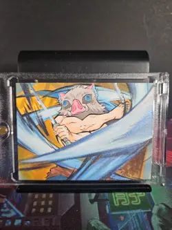 Inosuke Hashibira Hand Drawn 1/1 Auto Sketch Art Card Studio Demon Slayer - Image 2