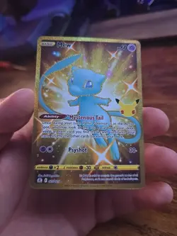 Celebrations Mew Full Art Ultra Rare Gold Holo 25/25 Pokemon Card NM - Image 1