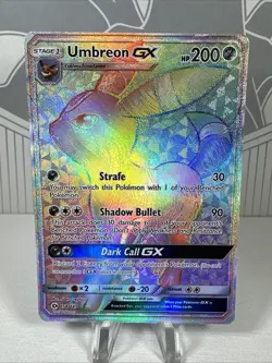 Umbreon GX 154/149 Rainbow Rare 2017 Sun and Moon Pokemon TCG Card NM Near Mint - Image 1