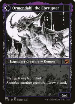 Jerren, Corrupted Bishop // Ormendahl, the Corrupter Showcase Midnight Hunt MTG - Image 2
