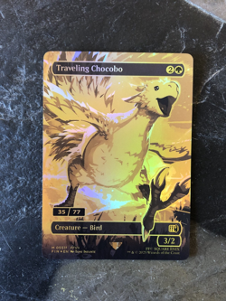 MTG - Traveling Chocobo -Foil - Boarderless - Textless - Altered - Read - VIDEO! - Image 1