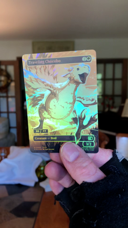 MTG - Traveling Chocobo -Foil - Boarderless - Textless - Altered - Read - VIDEO! - Image 2