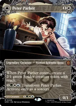 NM/M - Peter Parker (0208) BORDERLESS - Magic the Gathering Marvel's Spider-Man - Image 1