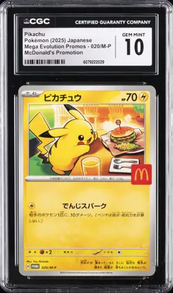 2025 POKEMON JAPANESE MEGA EVOLUTION MCDONALD'S PROMO PIKACHU CGC 10 GEM MINT - Image 1