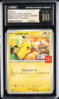 2025 POKEMON JAPANESE MEGA EVOLUTION MCDONALD'S PROMO PIKACHU CGC 10 PRISTINE - Image 1