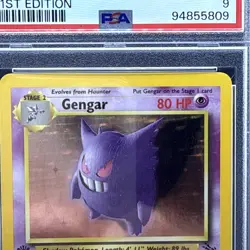 1999 POKEMON FOSSIL 1ST ED #5 GENGAR-HOLO PSA 9 - Image 3