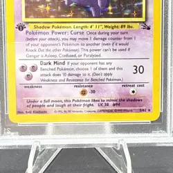 1999 POKEMON FOSSIL 1ST ED #5 GENGAR-HOLO PSA 9 - Image 4