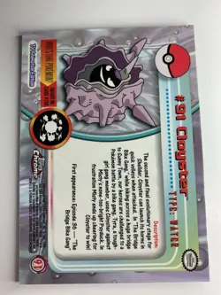 2000 Topps Chrome Pokemon Series 2 #91 Cloyster FREE COMBINED SHIPPING - Image 2