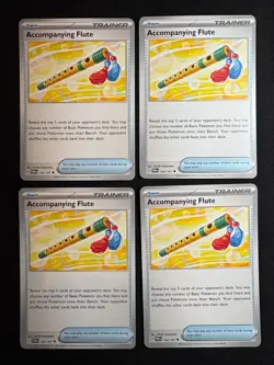4x Pokemon TCG Accompanying Flute 142/167 - Twilight Masquerade TWM Playset - Image 1