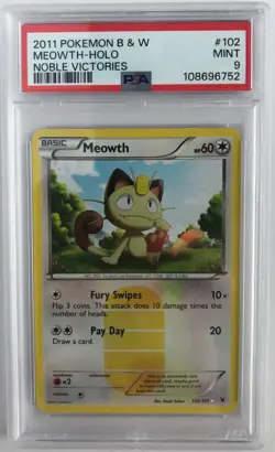 2011 POKEMON B&W NOBLE VICTORIES #102 HOLO/VICTINI PSA 9 - Image 1