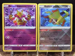 Radiant Alakazam 059/195 Radiant Jirachi 120/195 Silver Tempest Pokemon Cards - Image 1