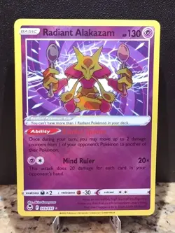 Radiant Alakazam 059/195 Radiant Jirachi 120/195 Silver Tempest Pokemon Cards - Image 3