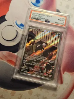 2023 Pokemon OBF EN Houndour Illustration Rare Card #204 PSA 8 - Image 1