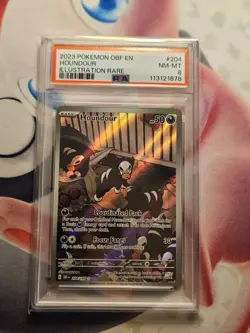 2023 Pokemon OBF EN Houndour Illustration Rare Card #204 PSA 8 - Image 2