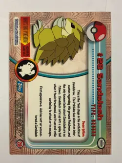 Pokemon Card Blue Label Topps TV Animation #27 Sandshrew Near Mint - Image 2