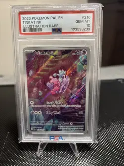 2023 Pokemon Paldea Evolved Tinkatink Card PSA 10 Illustration Rare - Image 1