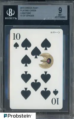 2015 Pokemon Omega Ruby Lunatone Playing Cards 10 of Spades BGS 9 MINT - Image 1