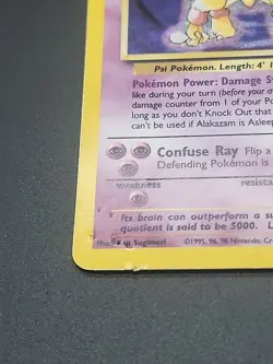 Alakazam Base Set Unlimited Holo Rare MP Pokemon TCG Card Vintage WOTC - Image 3