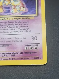 Alakazam Base Set Unlimited Holo Rare MP Pokemon TCG Card Vintage WOTC - Image 4