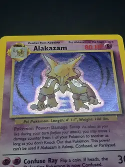 Alakazam Base Set Unlimited Holo Rare MP Pokemon TCG Card Vintage WOTC - Image 5