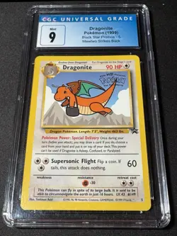 CGC 9 Dragonite 1999 Black Star Promo 5 WB Movie Promo Pokemon Card - Image 1